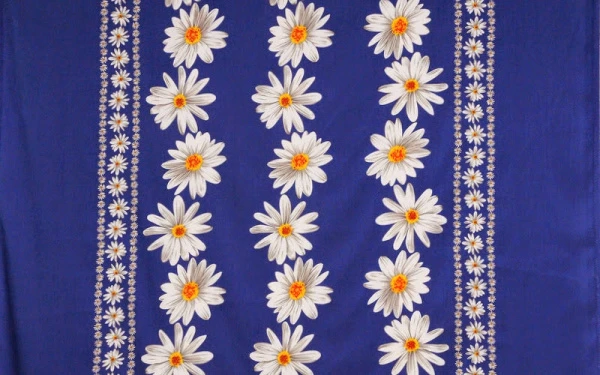 Джинс РОМАШКИ фон синий