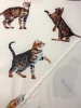 Креп "Кошечки" белый
