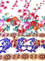 Штапель ИТАЛЬЯНСКАЯ ВЕСНА фон молочный