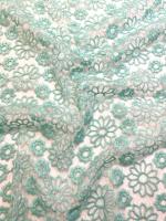 Кружевное полотно ЦВЕТОЧНОЕ АССОРТИ бирюза Кружевное полотно ЦВЕТОЧНОЕ АССОРТИ бирюза ткань
