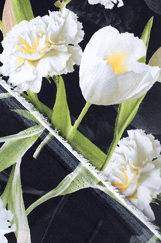 Шелк искусственный ЖЕЛТЫЕ ТЮЛЬПАНЫ