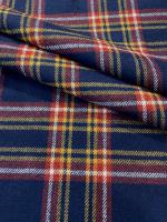 Ткань костюмная  КЛЕТКА сине-бордовая ткани