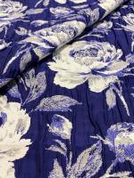 Жаккард "Розы на ярком синем фоне" Жаккард "Розы на ярком синем фоне" ткань