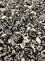 Трикотаж (милано) РОЗЫ ЧЕРНО-БЕЛЫЕ полотно
