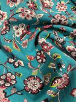 Шерсть плательная ЦВЕТОЧНЫЙ КОМПЛИМЕНТ изумруд ткани