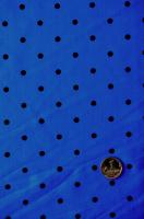 Бифлекс для купальников Черные горошки васильковый фон