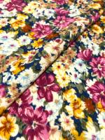 Микровельвет "Мелкие цветочки" морская волна ткани