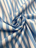 НОВИНКА! Ткань сорочечная ПОЛОСКА голубая