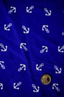 Бифлекс для купальников Белые якоря синий