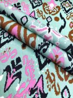 Штапель ИКАТ светлая бирюза