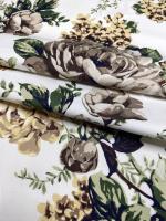 Хлопок ЦВЕТЫ песочно-кофейные