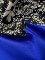 Хлопок КРУЖЕВО на синем