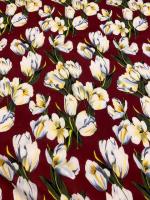 Штапель ТЮЛЬПАНЫ на бордовом
