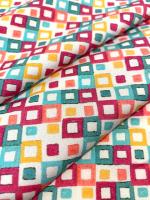 Креп плательно - блузочный РАЗНОЦВЕТНЫЕ КУБИКИ