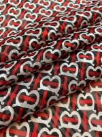 Креп - шифон МОНОГРАММА красный