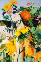 Трикотаж джерси ВЕСНА В ЦВЕТАХ фон нежный голубой