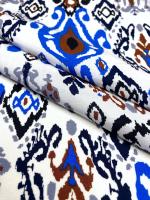 Штапель ИКАТ синий