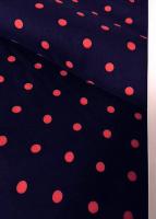 Штапель ГОРОШКИ КРАСНЫЕ на черном