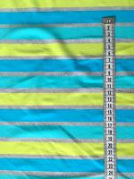 Бифлекс для купальников Полосы бирюзово - зеленый неон на сером фоне 1