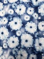 Стежка курточная Зимние цветы на синем фоне 1