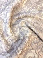 Жаккард "Объемные розы" жемчужный Жаккард "Объемные розы" жемчужный ткань