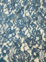 Кружевное полотно "Французские узоры" морская волна Кружевное полотно "Французские узоры" морская волна ткань