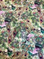 Штапель РОСКОШНЫЙ ПАВЛИН зеленый