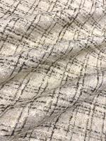 ткани Твид "Черная клетка на молочном фоне"