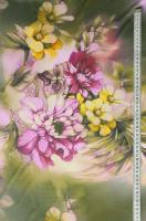 Бифлекс для купальников Цветы на фоне хаки 1