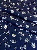 Сорочечная ткань ЯКОРЯ синяя