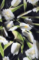 Шелк искусственный ЖЕЛТЫЕ ТЮЛЬПАНЫ