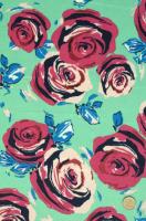 Креп плательно-блузочный МАЛИНОВЫЕ РОЗЫ мятный