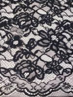 Кружевное полотно "Французские узоры" черный Кружевное полотно "Французские узоры" черный ткань