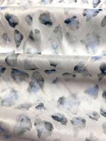 Курточная ткань ЛЕОПАРДОВЫЕ ПЯТНЫШКИ серо-голубые на сером