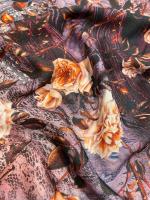 Шерсть плательная ЦВЕТЫ ШИПОВНИКА красное вино ткани