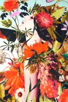 Вискозный Джерси ВЕСНА В ЦВЕТАХ бирюза 