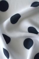 Вискоза ГОРОШКИ ЧЕРНЫЕ на белом