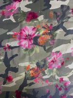 Хлопок МИЛИТАРИ В ЦВЕТАХ фуксия