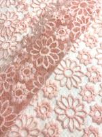 Кружевное полотно ЦВЕТОЧНОЕ АССОРТИ персик Кружевное полотно ЦВЕТОЧНОЕ АССОРТИ персик ткань