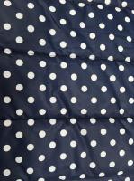 Стежка курточная Белые горошки на темно - синем фоне 1