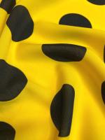 Поливискоза ГОРОШКИ ЧЕРНЫЕ на желтом
