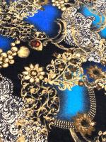 Трикотаж принт №4 бирюза полотно