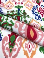 Штапель ИКАТ коралл