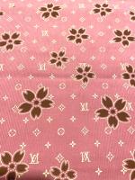 Микровельвет "Цветочки в стиле LV" припыленная роза ткани