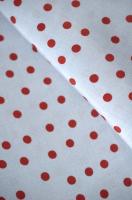 Вискоза ГОРОШКИ ВИШНЕВЫЕ НА ГОЛУБОМ