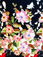 Вискозный Трикотаж КРУПНЫЕ РОЗЫ на черном 