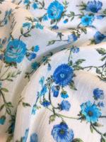 Вискоза ЦВЕТЫ ПРОВАНСА бирюза