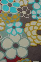 Креп плательно - костюмный Мишель горчично - бирюзовый 1