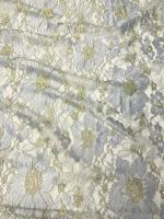 Кружевное полотно "Цветы луговые" припыленный голубой Кружевное полотно "Цветы луговые" припыленный голубой ткань