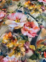 Трикотаж (Водолаз) "Цветочный десерт" трикотажная ткань 